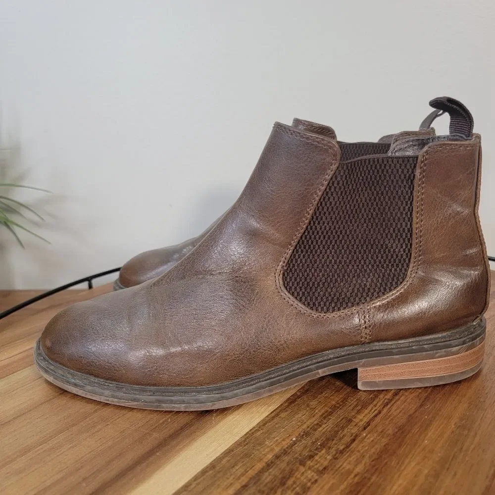 Ashford Hayes Porter Brown Leather Chelsea Boots Slip on Size 4 M